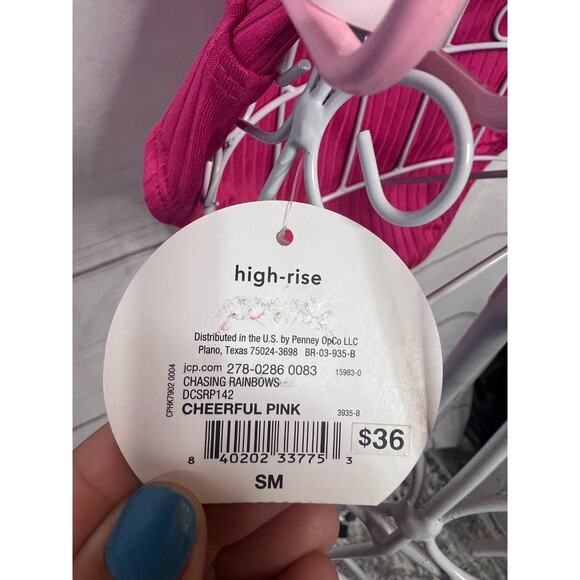 Decree Size Small Two Piece Bathing Suit NWT Magenta - Picture 6 of 7